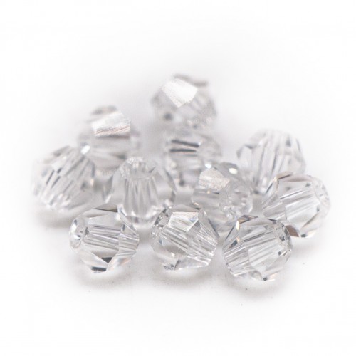 Бусины биконус 4мм, прозрачный